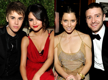 Justin Bieber, Selena Gomez, Justin Timberlake, Jessica Biel Justin Bieber, Selena Gomez, Justin Timberlake, Jessica Biel